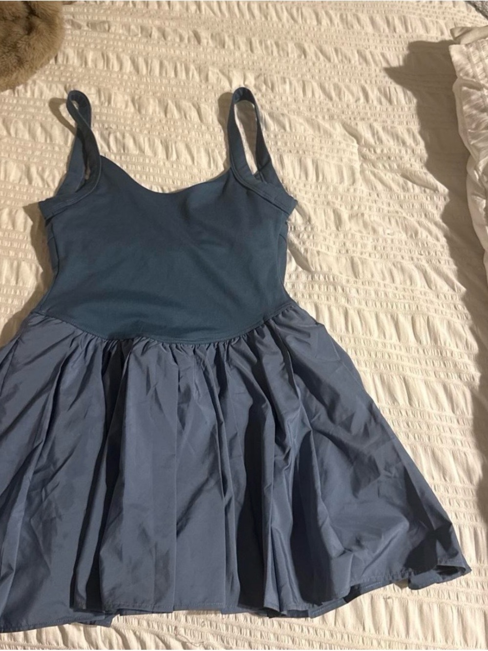 Sleeveless Blue Fit-and-Flare Dress